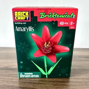 Bricktanicals Amaryllis Brick Building Set – 49 Piece Kit – Brickcraft